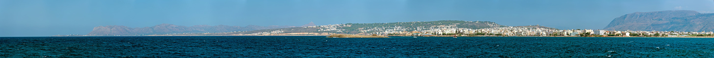 Panoramic view of Chania city. View form the sea.