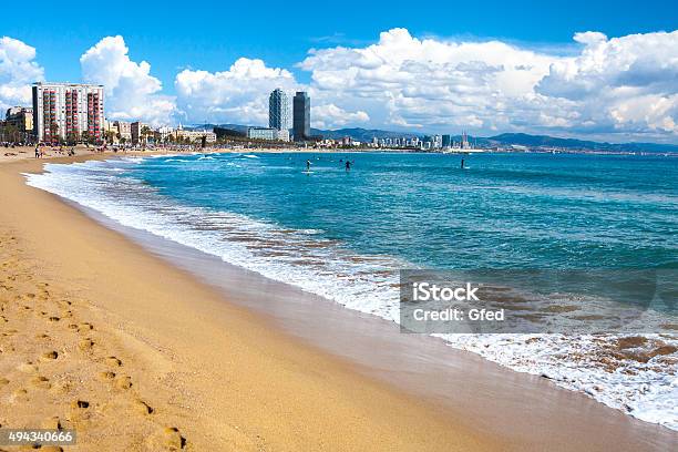 Beach In Barcelona Stock Photo - Download Image Now - Barcelona - Spain, Beach, Barceloneta Beach