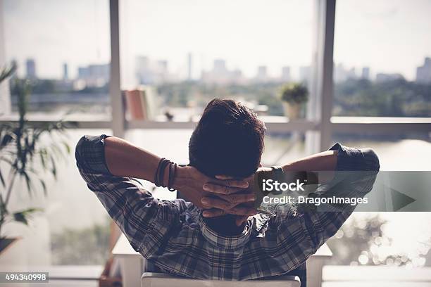 Moment Of Relaxation Stock Photo - Download Image Now - Relaxation, Men, Resting