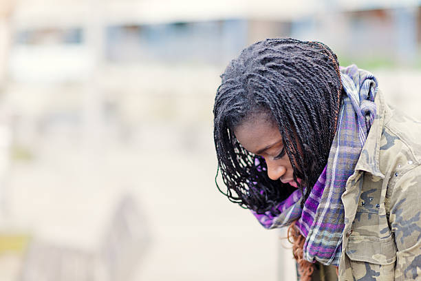 Young African pensive woman