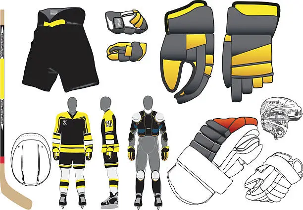 Vector illustration of Hockey uniforms. Vector