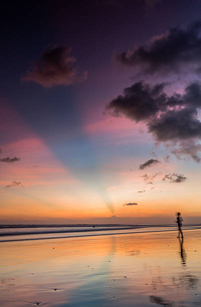 istock Stunnning sunset on the beach with colorful clouds 494345993