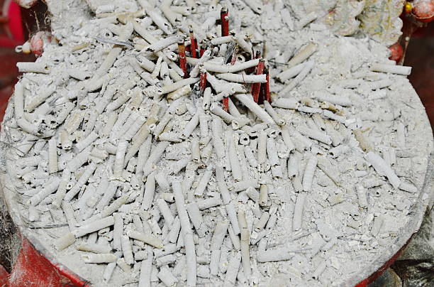 ash of incense for ancestor on pot