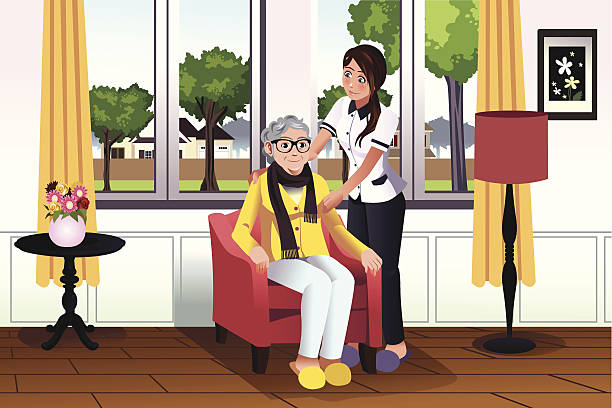 1,086 Cartoon Of Elderly Care Illustrations & Clip Art - iStock
