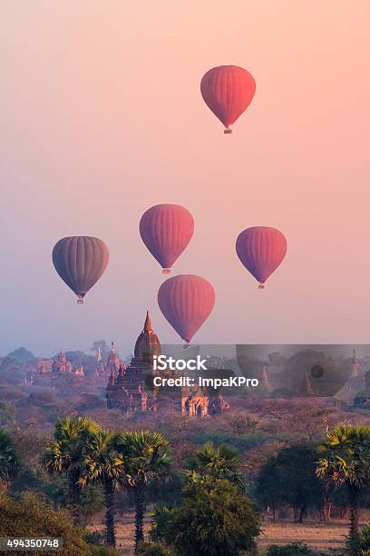 Bagan Myanmar Stock Photo - Download Image Now - Myanmar, Bagan, Hot Air Balloon