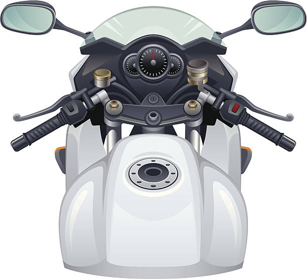 Motorcycle Motorcycle on a white background mirror object drawings stock illustrations