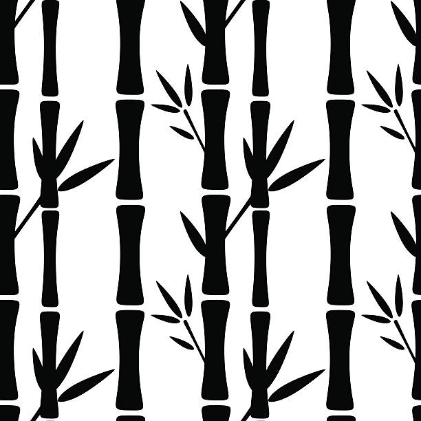 ilustrações de stock, clip art, desenhos animados e ícones de sem costura padrão com árvores de bambu - bamboo bamboo shoot pattern backgrounds