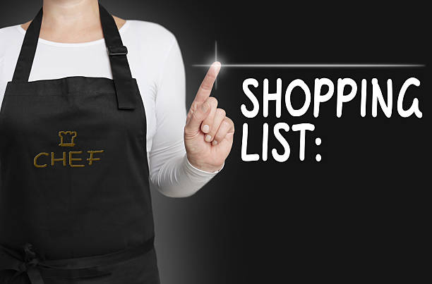istock shopping list background cook operated touchscreen concept 494352006