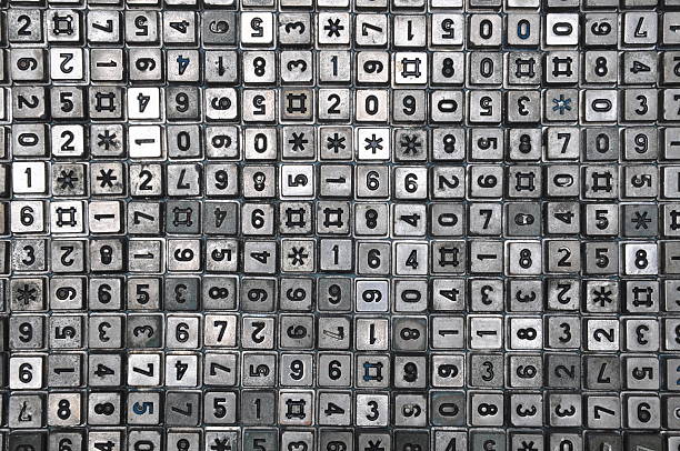 Set of old dial number buttons for the phone as a background