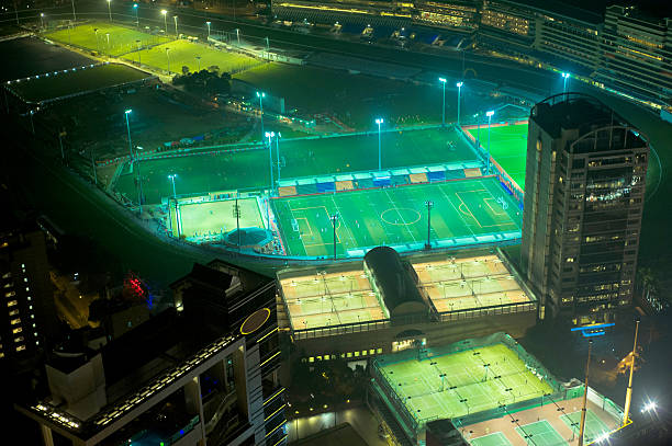 Aerial view of sport stadiums in Hong Kong