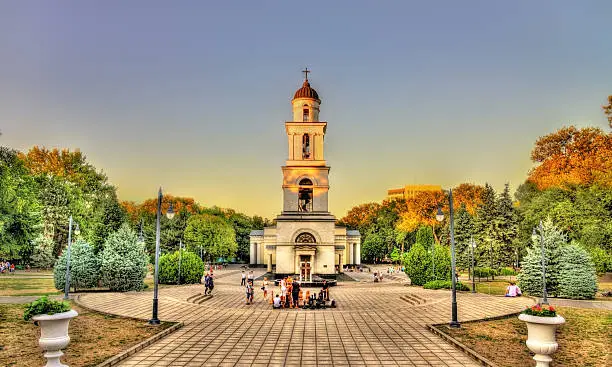 Bell tower of the Nativity Cathedral in Chisinau - Moldova