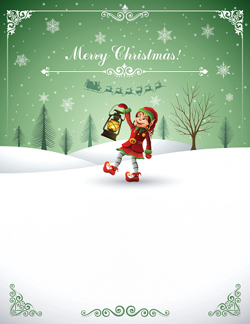 istock Christmas Design with Santas Elf 494353110