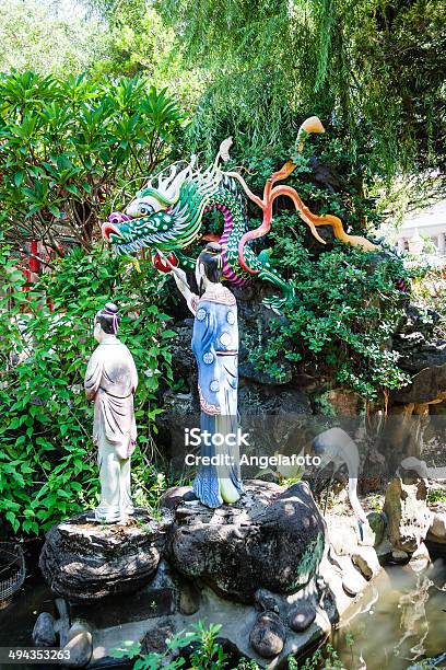 Statues In Gardens Near Baoan Temple Taipei Stock Photo - Download Image Now - Animal Representation, Art, Art And Craft