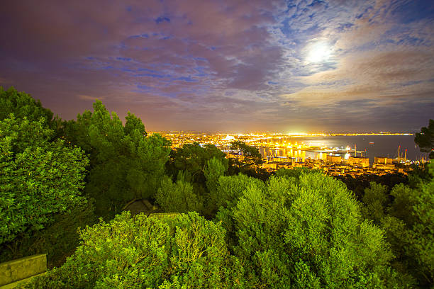 istock Palma Mallorca Night view from Castillo de Bellver  moon Majorca 494354538