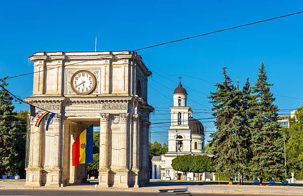 The Triumphal Arch in Chisinau - Moldova The Triumphal Arch in Chisinau - Moldova moldova photos stock pictures, royalty-free photos & images