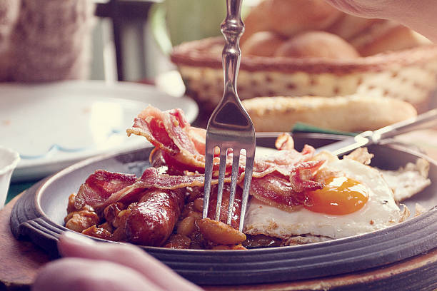 Sausage, eggs and bacon