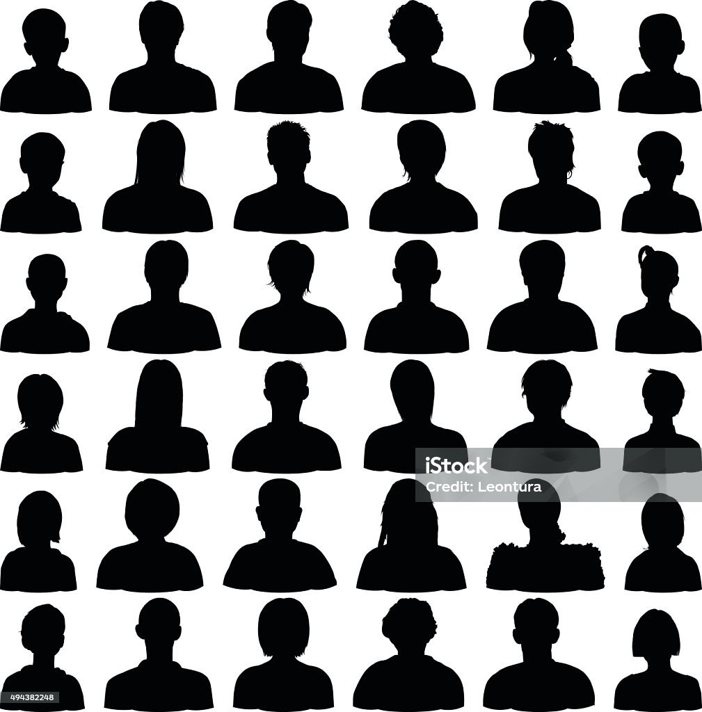 Detailed Head Silhouettes Head silhouettes. In Silhouette stock vector