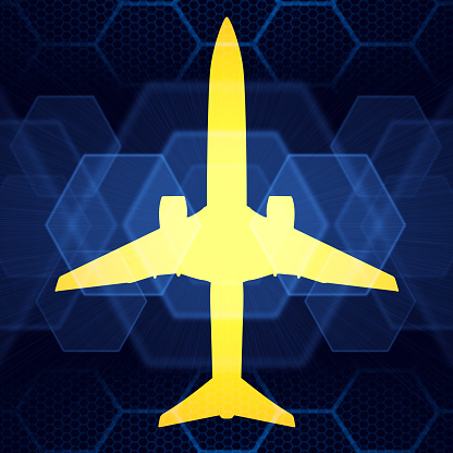 Airplane shape icon concept