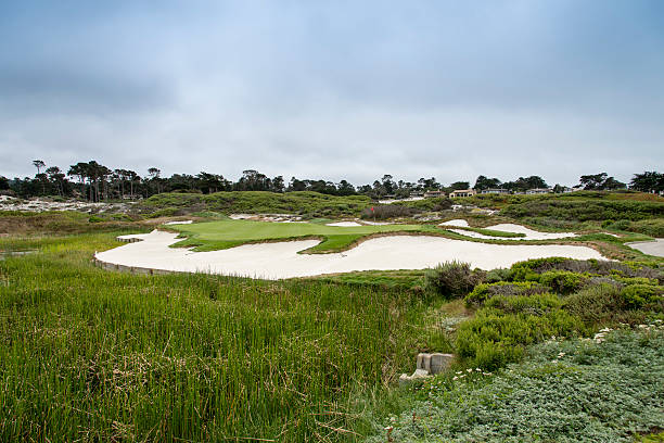 campo da golf a pebble beach - pebble beach california california golf carmel california foto e immagini stock