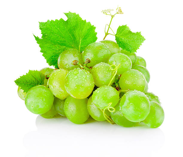 新鮮な緑のブドウの何を白で分離 - grape white grape green muscat grape ストックフォトと画像