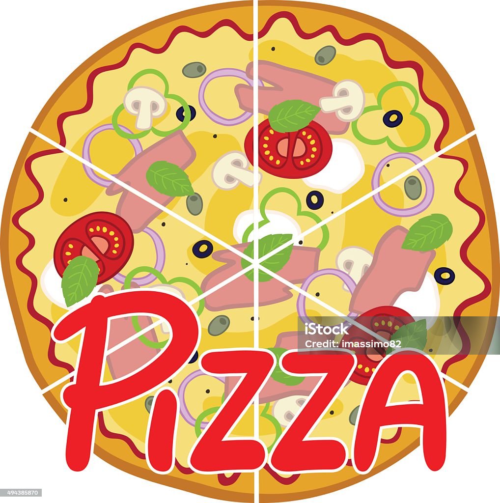 Hand drawn Pizza Big hand drawn Pizza slices - Vector illustration on a white background 2015 stock vector