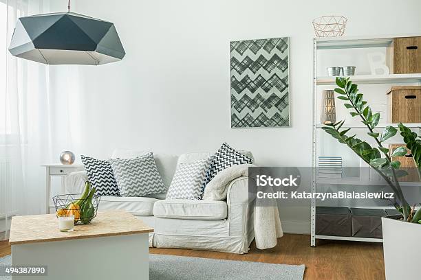 Bright Living Room Stock Photo - Download Image Now - Small, Living Room, Apartment