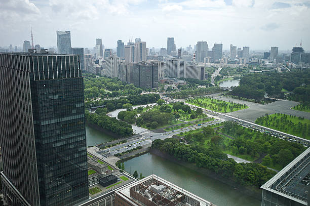 Imperial Gardens - Business District - Tokyo stock photo