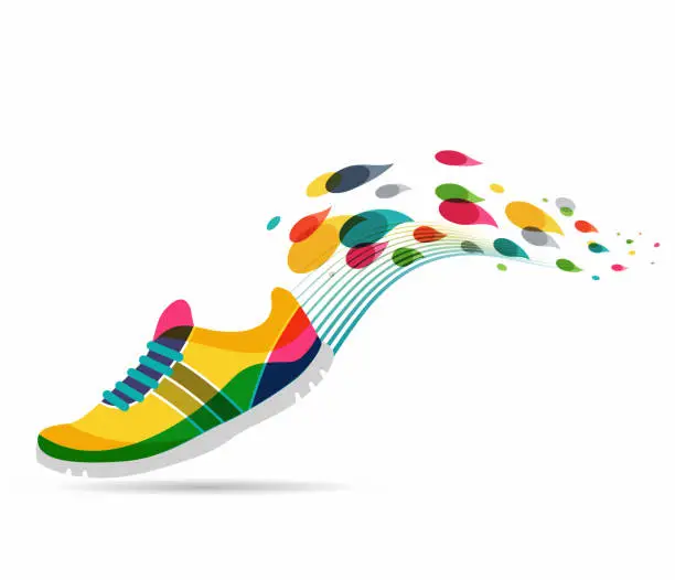 Vector illustration of Vector poster - running and sport