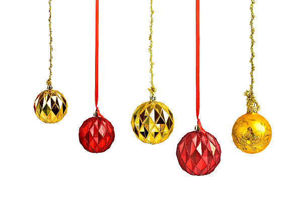 istock Hanging christmas red and golden 494388496