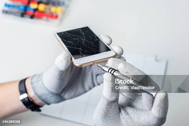 Process Of Mobile Phone Repair Stock Photo - Download Image Now - Repairing, Smart Phone, Telephone