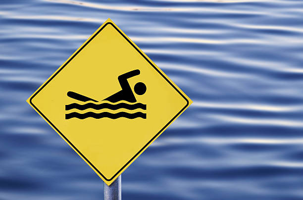 istock Swimming allowed in water sign 494390062