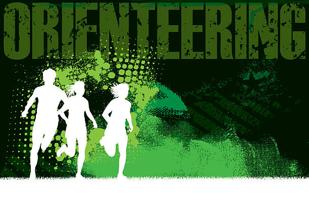 ilustrações de stock, clip art, desenhos animados e ícones de orientação banner fundo de evento de pista - orienteering