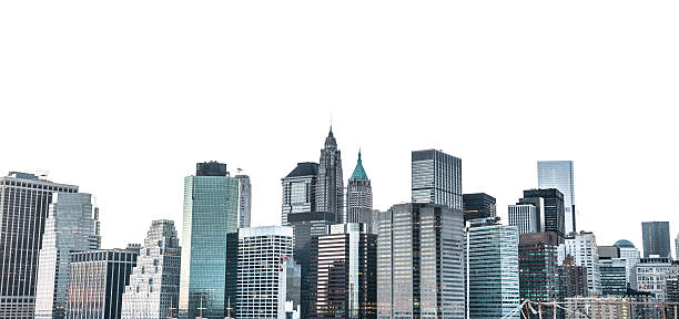skyline de la ville de new york - manhattan skyline new york state skyscraper photos et images de collection