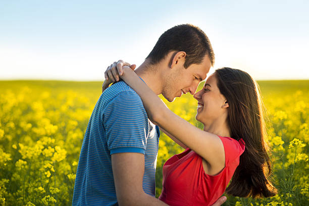 istock Couple in love in field 494398783