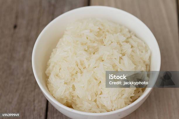 Bowl Full Of Rice On White Stock Photo - Download Image Now - Basmati Rice, Brown, Cooked