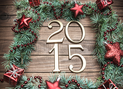 christmas decoration background for the new year with 2015 text