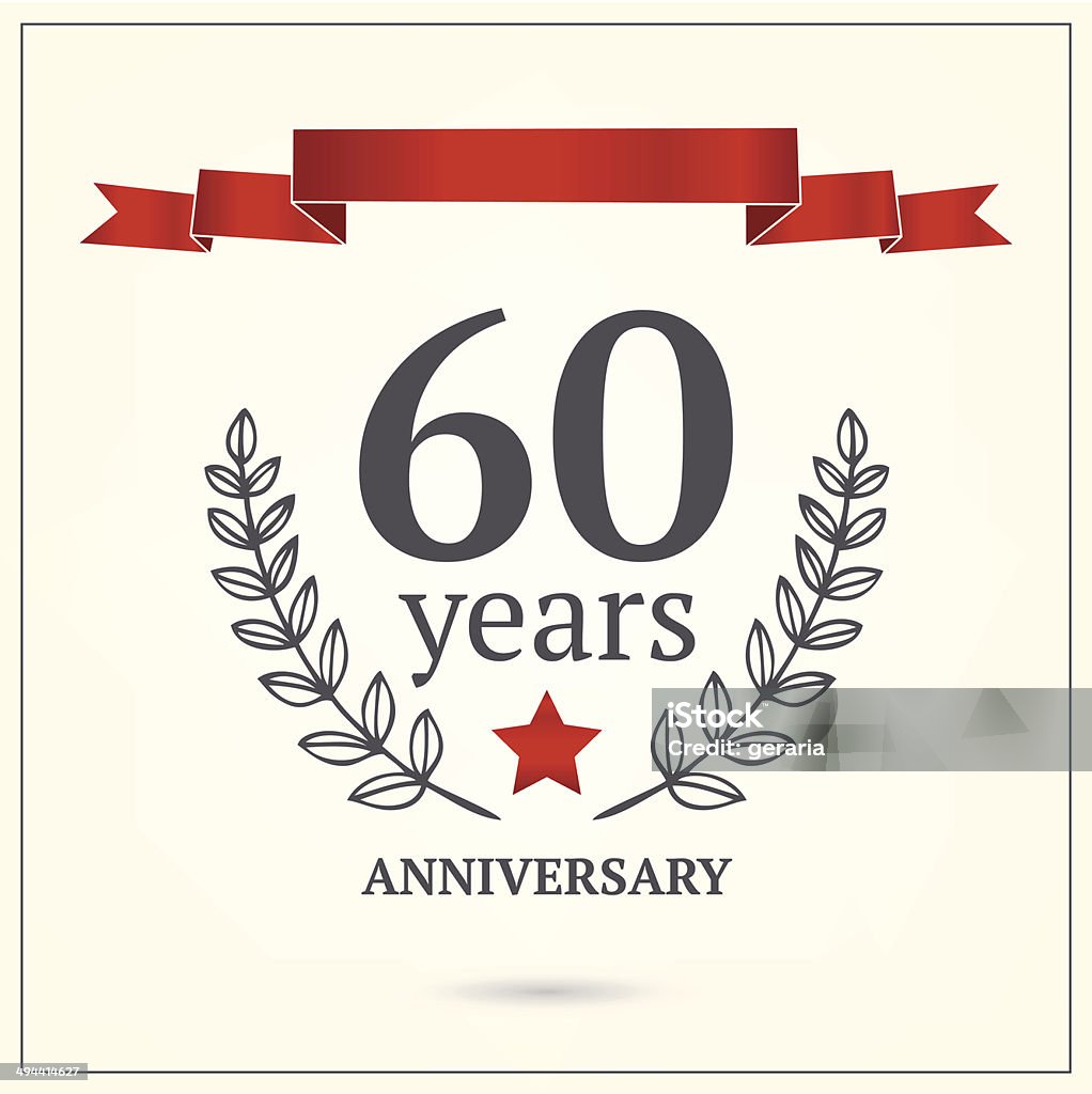 Sixty years anniversary sign Vector illustration Anniversary stock vector