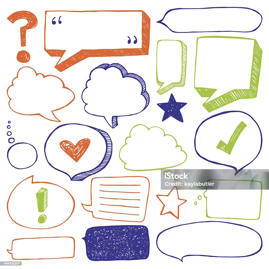 Speech Bubble Set All items are grouped individually for easy editing. Quotation Mark stock vector