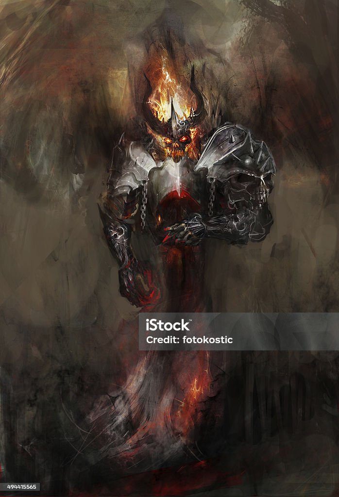 doom bringer apocalyptic flaming doom bringer of hell Demon - Fictional Character Stock Photo