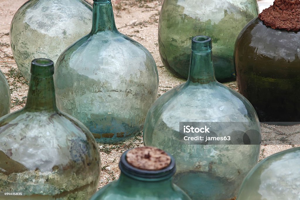 Large Glass Containers To Store Water Or Oil Stock Photo