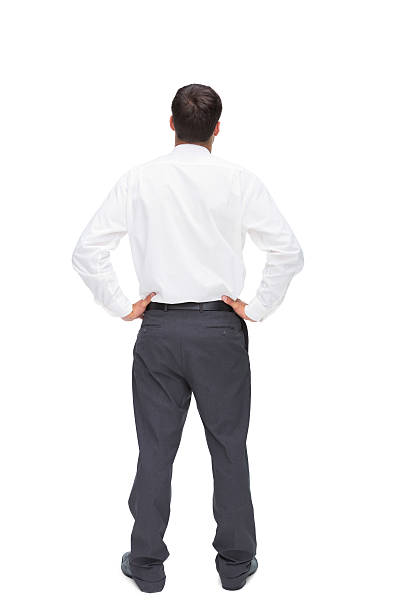 istock Rear view of classy young businessman posing 494417099