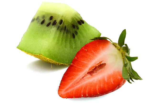ripe strawberry with kiwi