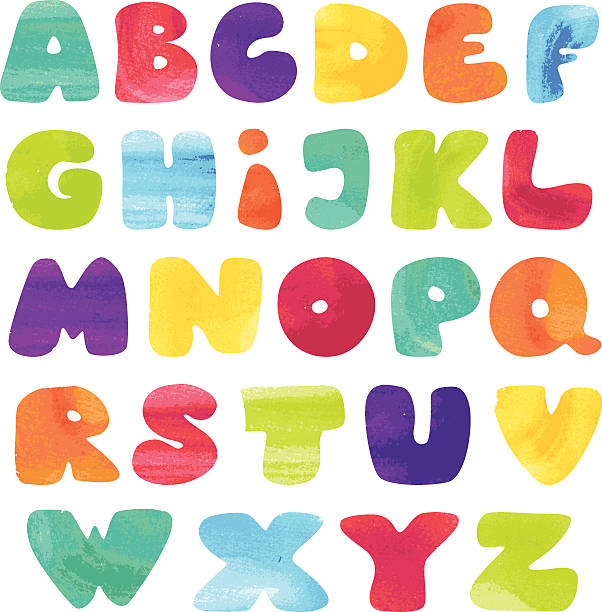 kinder-alphabet, aquarell - - bettafish stock-grafiken, -clipart, -cartoons und -symbole