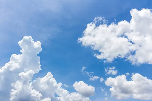 Animal shaped cloud in blue sky