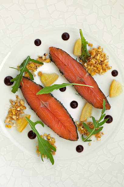 istock Salmon salad on a plate 494420722