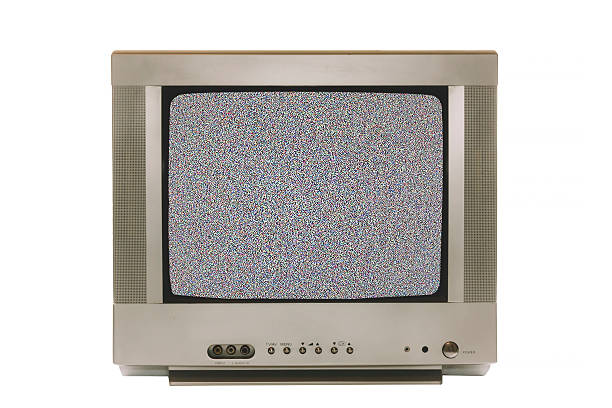 ビンテージテレビ、白い背景の上にカットアウト - very old flash ストックフォトと画像