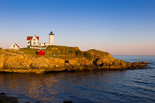 istock Cape Neddick (Nubble) Lighthouse at sunset, York, Maine, USA. 494422412