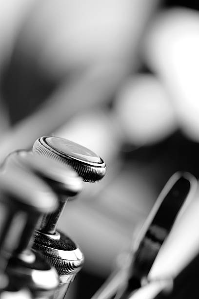 istock Trumpet closeup. Black and white. 494422480