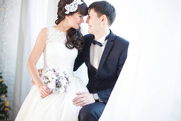 istock Bride and groom embracing. 494423456