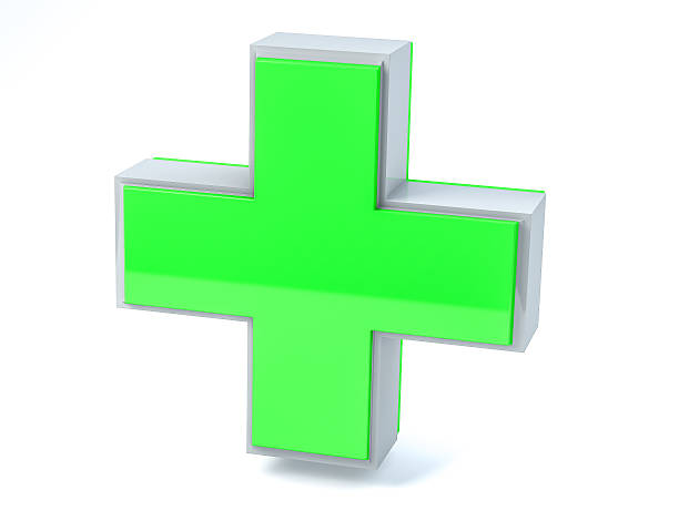 istock 3D isolated medical aid cross render 494423918